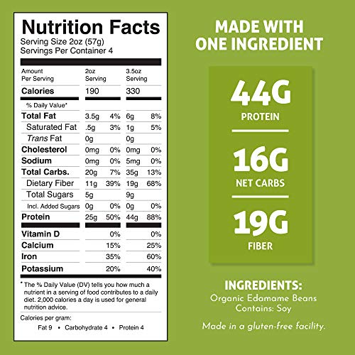 The Only Bean - Organic Edamame Fettuccine Pasta - High Protein  Keto Friendly  Gluten-Free  Vegan  Non-GMO  Kosher  Low Carb  Plant-Based Bean Noodle thumbnail
