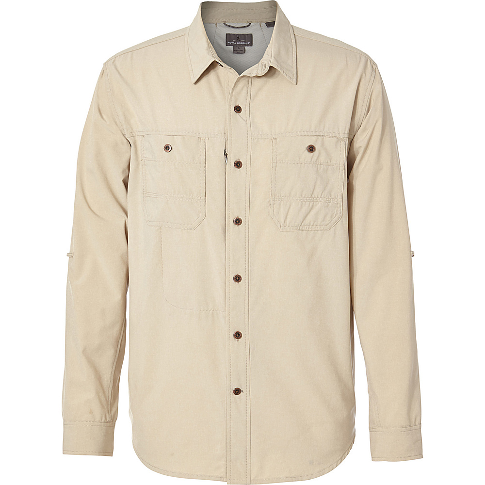 Royal Robbins Long Distance Traveler Men's Long Sleeve Shirt Lt Khaki XXL Tall 42383-LT KHAKI-T-XXL