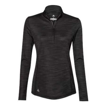 Adidas - Women S Lightweight Mélange Quarter-Zip Pullover - A476 - Black Melange