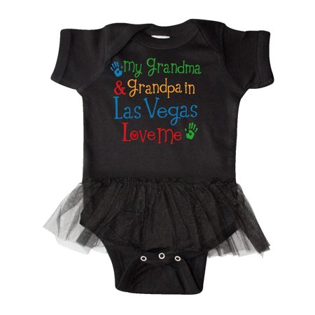 Inktastic Grandma and Grandpa in Las Vegas Love Me Gift Baby Girl Tutu Bodysuit