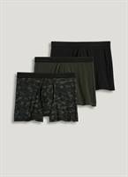 Jockey Active Microfiber Boxer Brief - 3 Pack, Navy/square Geo/super Green, M