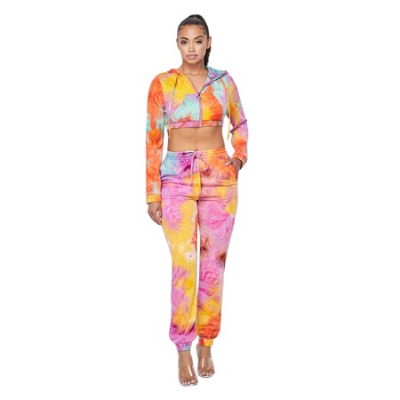 Hot & Delicious Women's Golden Hour Tie Dye  Hoodie Sweatshirt