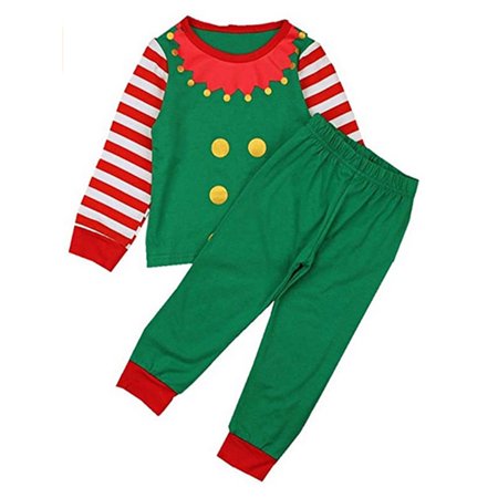 LA HIEBLA Christmas Toddler Kids Baby Boy Girl Outfits Clothes T-shirt Tops Pants 2PCS Set