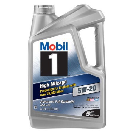Mobil 1 5W-20 High Mileage Advanced Full Synthetic Motor Oil, 5 Qt.