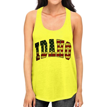 Junior S Idaho USA Flag B1557 PLY Mint Racerback Tank Top X-Large Mint