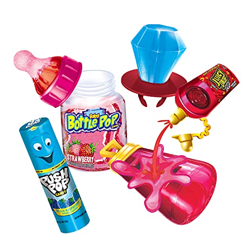 Bazooka Candy Brands, Back to School Variety Box 18 Lollipops W Assorted Flavors from Ring Pop Push Baby Bottle Juicy Drop Fun for Treats Care Package thumbnail