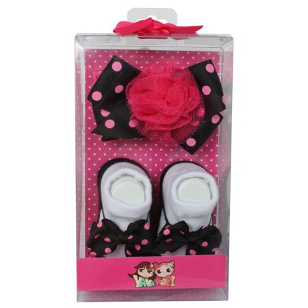 La Ribbons Baby Girl S Gift Box Essentials Headband and Sock Set
