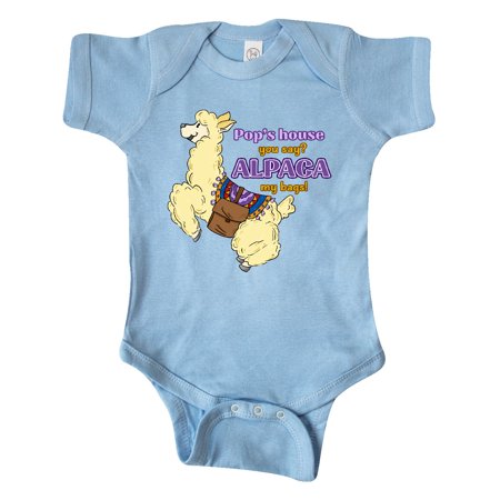 Inktastic Pop S You Say? ALPACA My Bags with Cute Jumping Alpaca Gift Baby Boy or Baby Girl Bodysuit
