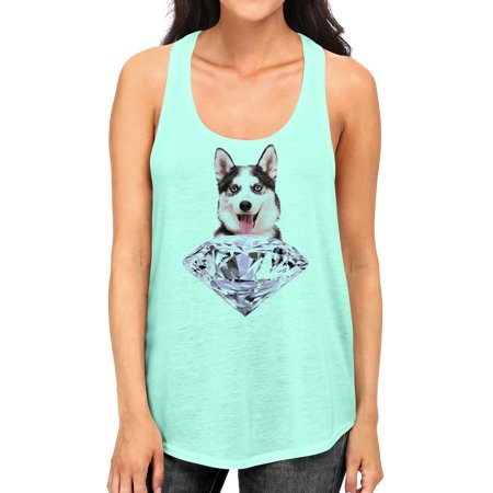 Junior S Diamond Husky Tee B1124 PLY Mint Green Racerback Tank Top Large