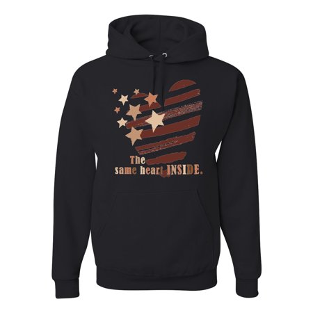 The Same Heart Inside Black History Month Black Pride Pop Culture Unisex Graphic Hoodie Sweatshirt, Black, Small