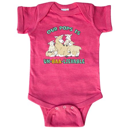 Inktastic Our Pops Is Un-BAA-lievable with Cute Sheep Family Infant Short Sleeve Bodysuit Unisex