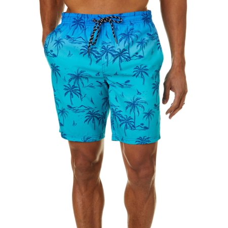 Distortion Mens Ombre Palm Tree Volley Shorts