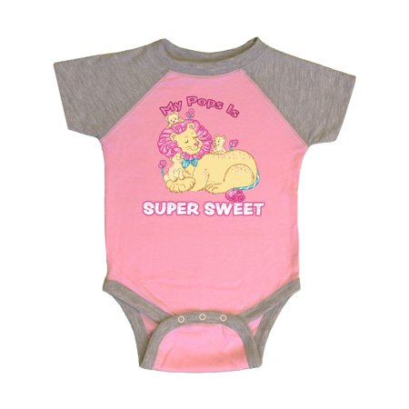 Inktastic My Pops Is Super Sweet Cotton Candy Lions with Pink Mane Gift Baby Boy or Baby Girl Bodysuit