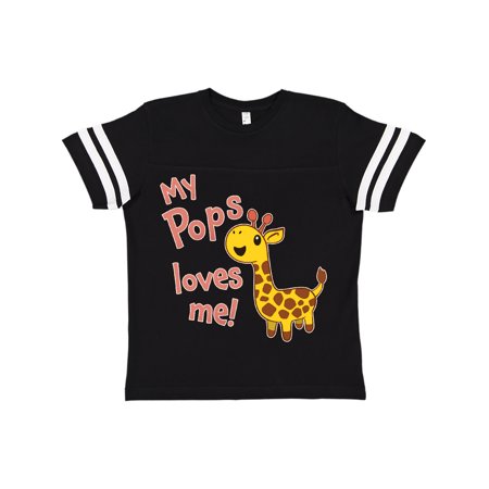 Inktastic My Pops Loves Me- Cute Giraffe Child Short Sleeve T-Shirt Unisex