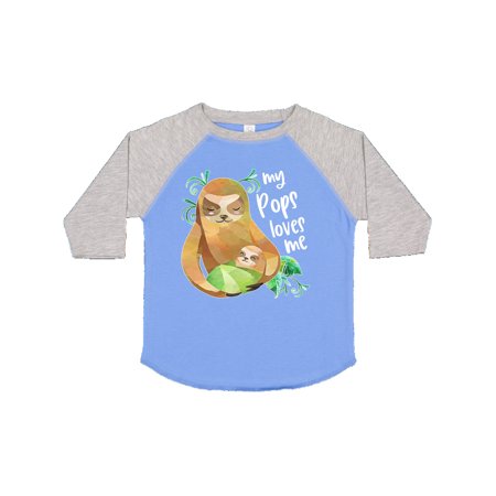 Inktastic My Pops Loves Me- Cute Sloth and Baby Gift Toddler Boy or Toddler Girl T-Shirt