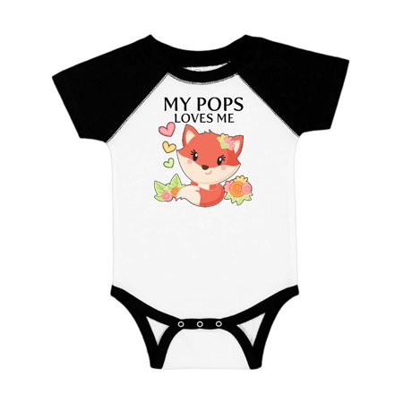 Inktastic My Pops Loves Me- Little Fox Infant Short Sleeve Bodysuit Unisex