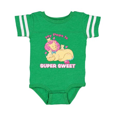 Inktastic My Pops Is Super Sweet Cotton Candy Lions with Pink Mane Gift Baby Boy or Baby Girl Bodysuit