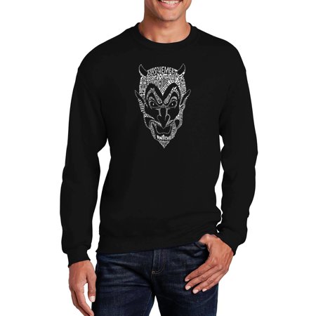 LA Pop Art Men S Word Art Crewneck Sweatshirt - the DEVIL S NAMES
