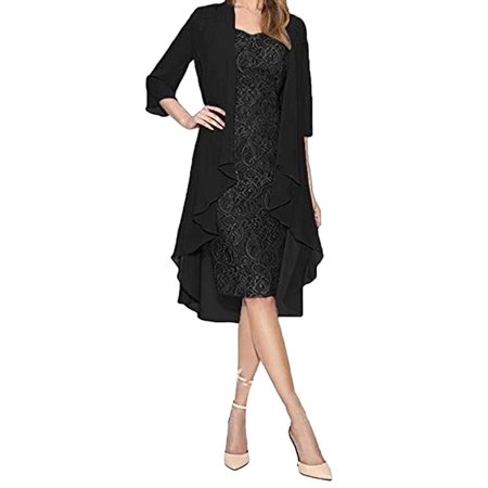 Women S Fashion Two Pieces Charming Solid Color Mother of the Bride Lace Dresses