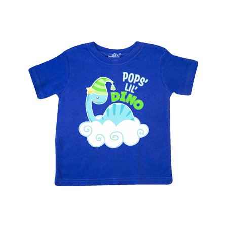 Inktastic Pop's Lil' Dino with Cute Blue Baby Dinosaur Toddler Short Sleeve T-Shirt Unisex