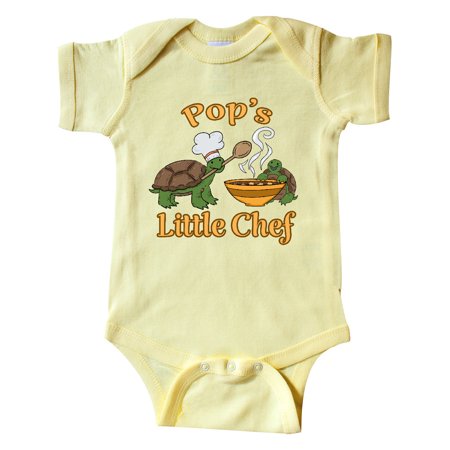 Inktastic Pop's Little Chef with Cute Turtles Infant Short Sleeve Bodysuit Unisex