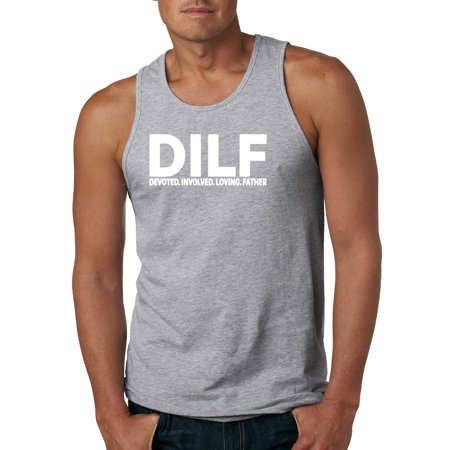 Wild Bobby DILF Devoted Involved Loving Father Funny Dad Papa Gift  Father S Day  Men Graphic Tank Top  Heather Grey  Large