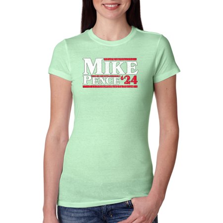 Mike Pence 2024 for President Political Womens Slim Fit Junior Tee  Mint  2XL
