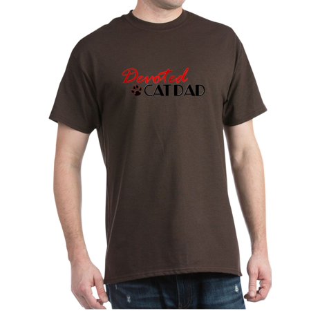 CafePress - Devoted Cat Dad T Shirt - 100% Cotton T-Shirt