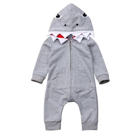 Kuriozud Baby Girl Shark Costume Clothes Hooded Romper