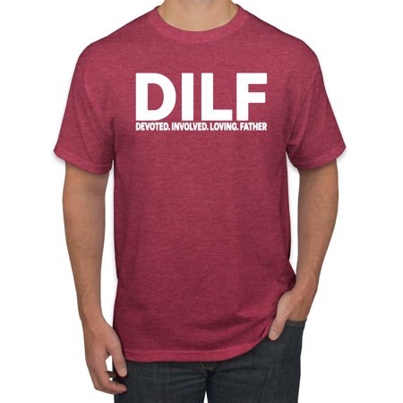 Wild Bobby DILF Devoted Involved Loving Father Funny Dad Papa Gift  Father S Day  Men Graphic Tees  Vintage Heather Red  Small