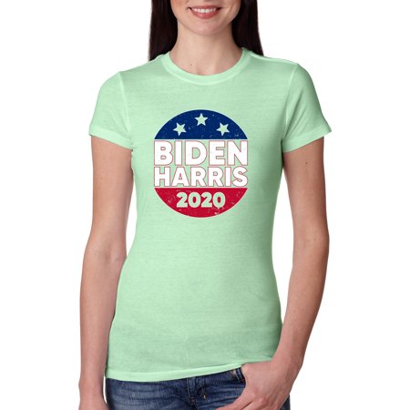 Joe Biden Harris 2020 Womens Political Slim Fit Junior Tee, Mint, Large