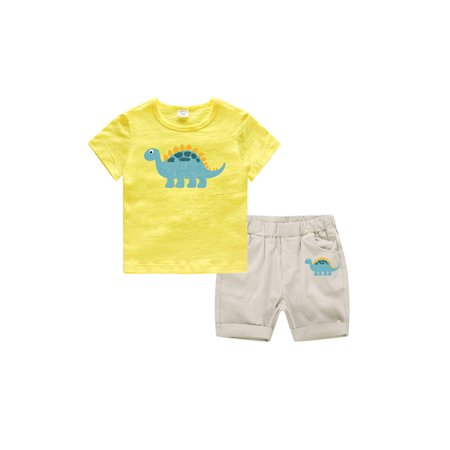 LA HIEBLA Baby Boy’s Summer Outfits Clothes Set Dinosaur T-shirt Tops Shorts