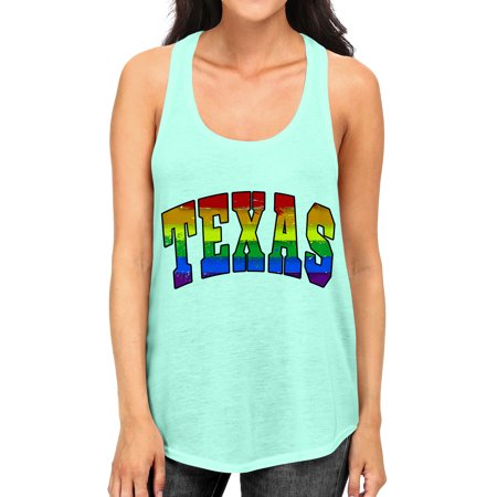 Junior S Texas Rainbow Pride B1621 PLY Mint Racerback Tank Top Small Mint