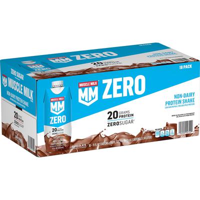 Muscle Milk Zero Non-Dairy Protein Shake, Chocolate (11 Fl. Oz, 18 Pk.)