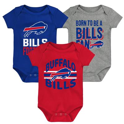 Newborn & Infant Royal/Red/Heathered Gray Buffalo Bills 3rd Down & Goal Three-Piece Bodysuit Set, Infant Unisex, Size: 6-9 Months, Blue