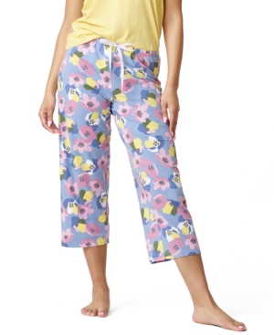 Hue Modern Classic Pajama Capri Pant - Playtime Floral - Size Small