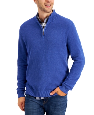 Club Room Men's Quarter-Zip Textured Cotton Sweater, Created for Macy's