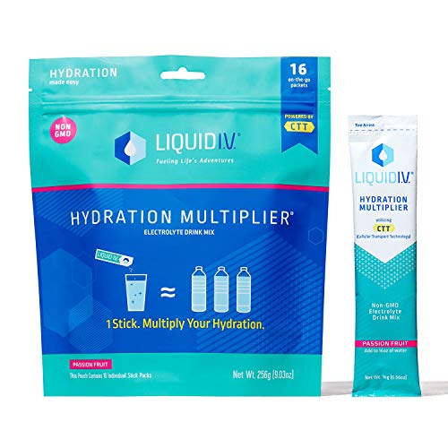 Liquid I.V. Hydration Multiplier - Passion Fruit - Hydration Powder Packets | Electrolyte Supplement Drink Mix | Low Sugar | Easy Open Single-Serving