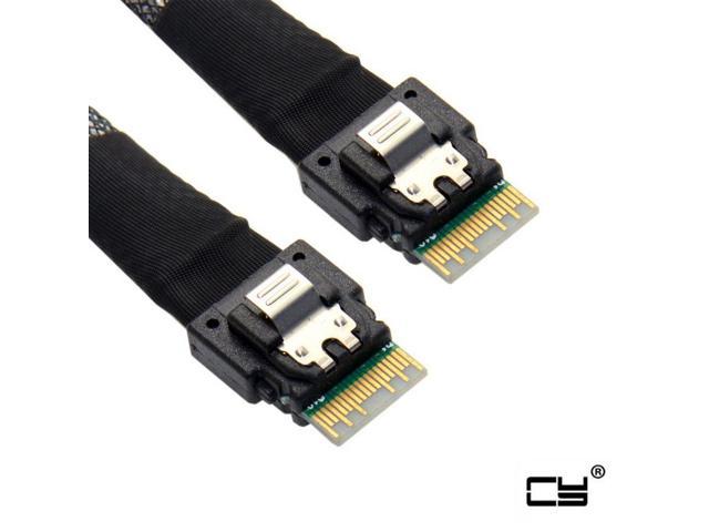 Slim Line SAS 4.0 SFF-8654 4i 38pin Host to SFF-8654 38pin Target Raid Cable 50cm