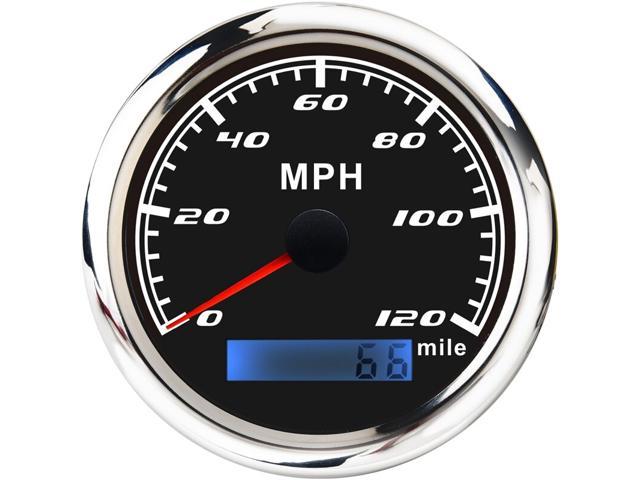 30-120 Km/h Car GPS Speedometer Gauge 316 Stainless Steel Bezel Boat Speed Meter with GPS Antenna Fit for Motorcycle Auto Truck