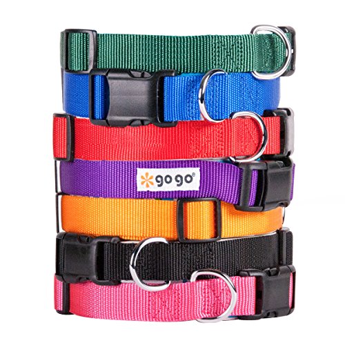 GoGo Pet Products Comfy Nylon 1-Inch Adjustable Pet Collar, Large, Hunter Green
