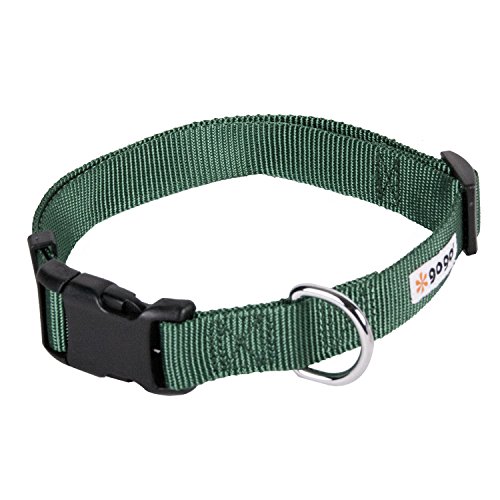 GoGo Pet Products Comfy Nylon 1-Inch Adjustable Pet Collar, Large, Hunter Green thumbnail