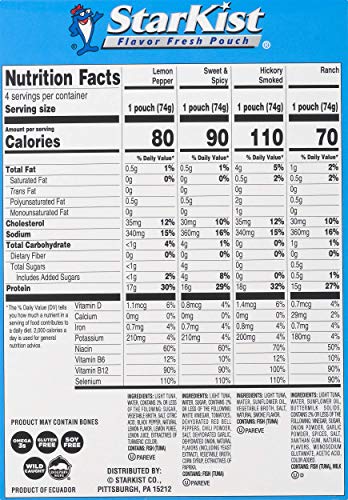 StarKist Tuna Creations, Variety Pack, 4 - 2.6 Oz Pouch (Total 10.4 Oz) (Packaging May Vary) thumbnail