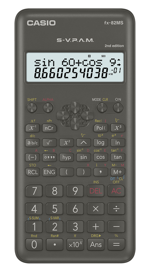 Casio FX-82MS-2 Scientific Calculator Battery Operated Grey