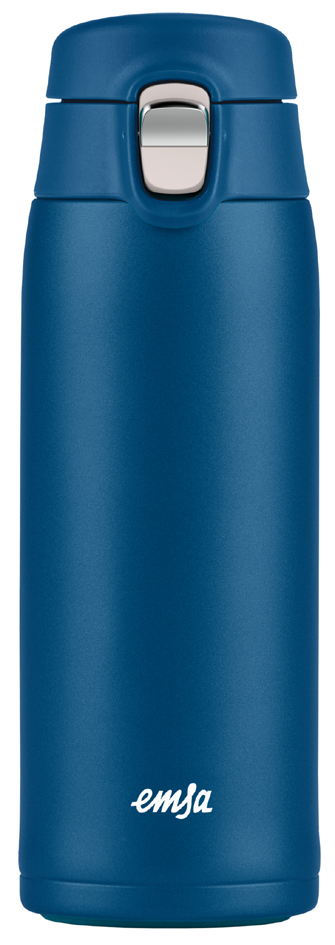 Emsa Isolier-Trinkflasche TRAVEL MUG LIGHT, 0,4 L., Grau Schlankes Und Sehr Leichtes Design, Einhandbedienung, 100% - 1 Stück (3110600591)