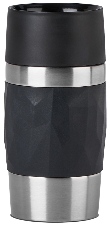 Emsa N21604 Travel Mug Compact Thermal/Insulated Mug Stainless Steel 0.3 Litres 3 Hours Hot 6 Hours Cold BPA Free 100% Leak-Proof Dishwasher Safe 360