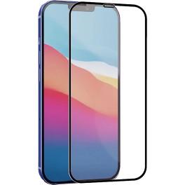 Muvit for Change Protector Pantalla iPhone 12 Pro Max Vidrio Templado Plano Marco Negro Antibacteriano