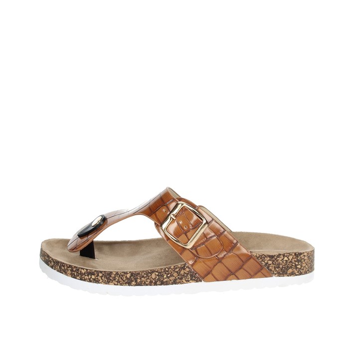 Laura Biagiotti Flops Women Brown Pelle Sintetico thumbnail