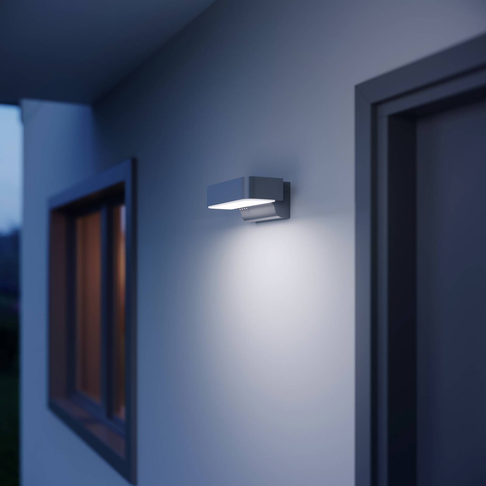 STEINEL Outdoor Light L 800 C Anthracite, LED Downlight, Without Sensor, Wall Lamp, Can Be Networked Via Bluetooth App, Warm White thumbnail