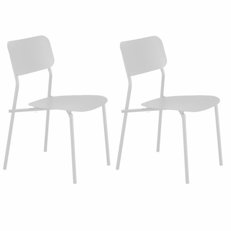 Lot De 2 Chaises De Jardin Minimaliste En Aluminium Gris - STELLA 7668 - Gris thumbnail